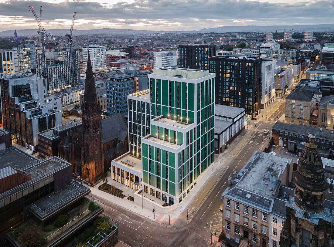Photograph showcasing the 292 St Vincent Street project by Hawkins\Brown Architects in Glasgow, Scotland by Richard Fraser Photography. 