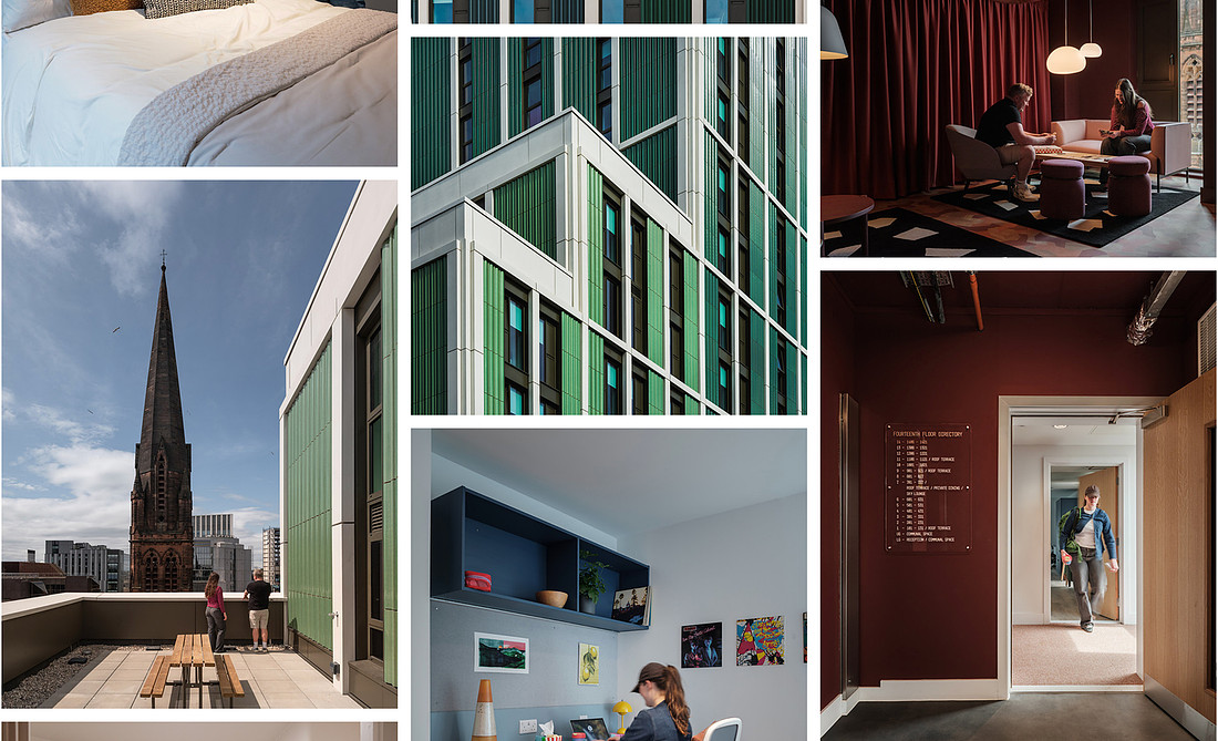 Photograph showcasing the 292 St Vincent Street project by Hawkins\Brown Architects in Glasgow, Scotland by Richard Fraser Photography. 