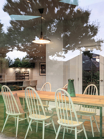 Dining Table and Reflections into Garden